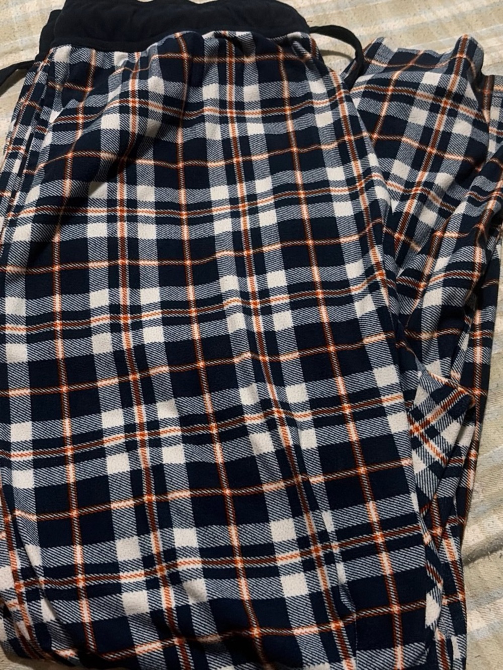 RAINFOREST Navy Pajama Pants with Orange Trim